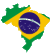 Mapa do Brasil nas cores da bandeira